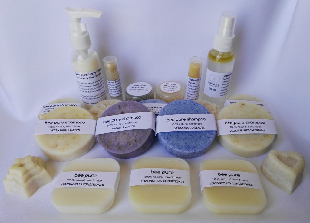 beepure natural body products - solid shampoos, solid conditioners, body lotion, lip balms, healing balms, natural insect repellent